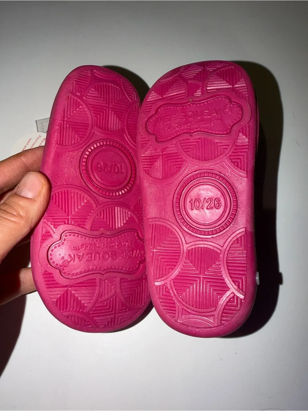 Wee Squeak Hot Pink Leather Squeaker Mary Janes